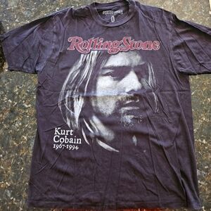 Rolling Stones Kurt Cobain Cover Black Tee Shirt